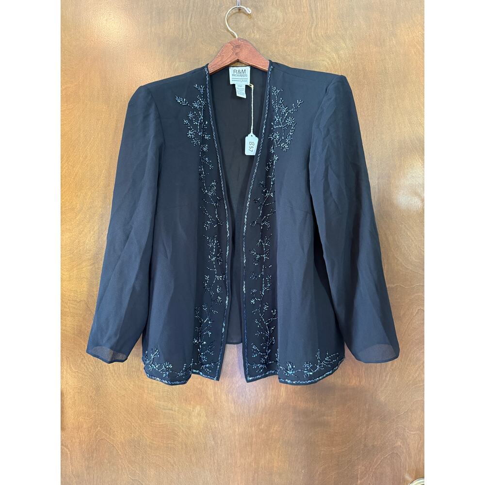 vintage 1980s R&M Richards silky beaded cardigan